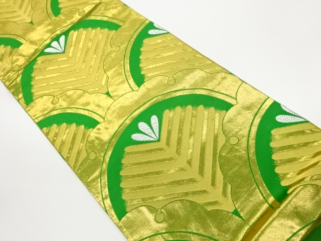 JAPANESE MARU OBI / WOVEN SNOWFLAKE & PINE